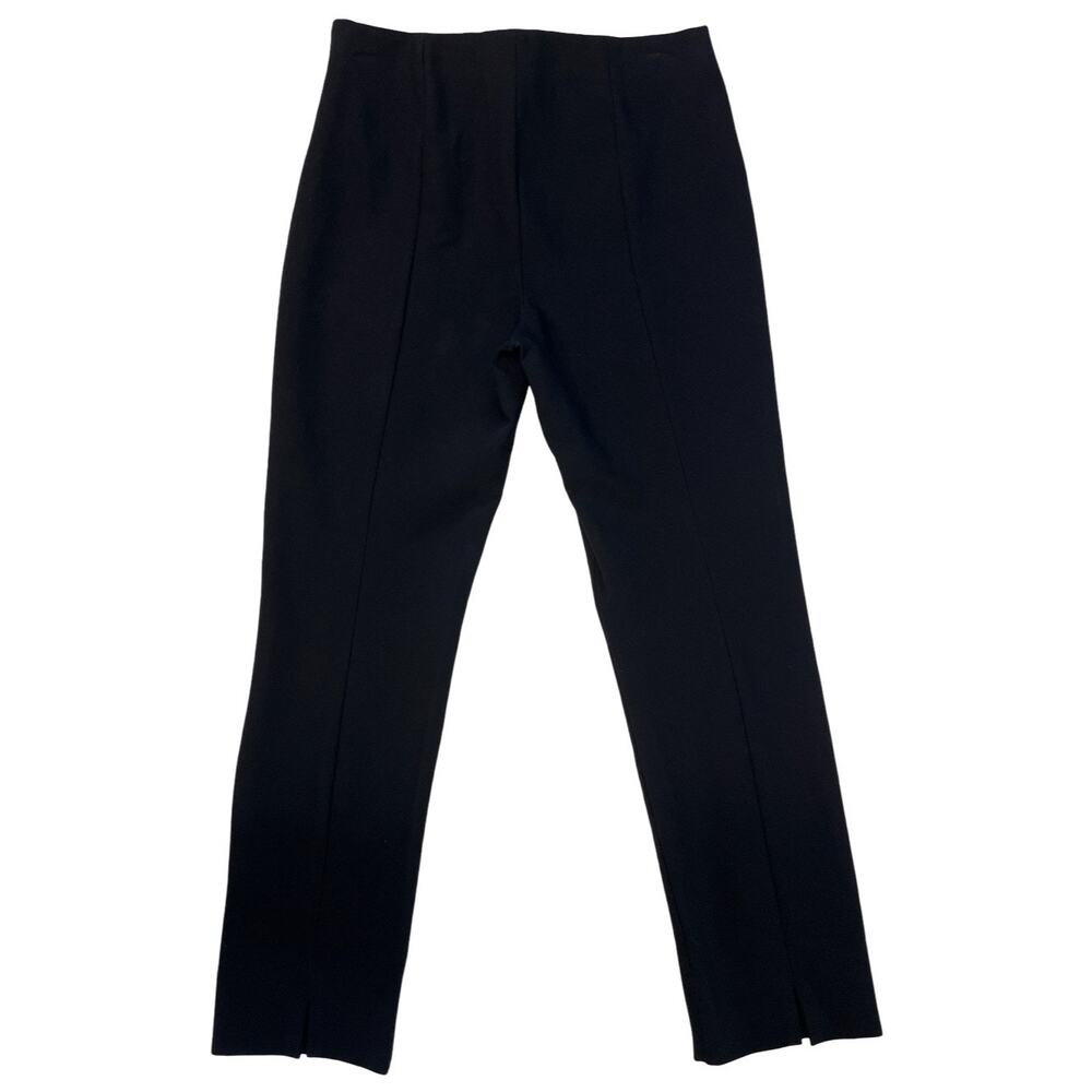 Vince Black Knit Pull On Straight Leg Pants Women Size Large Stretch Minimalist - Picture 12 of 12